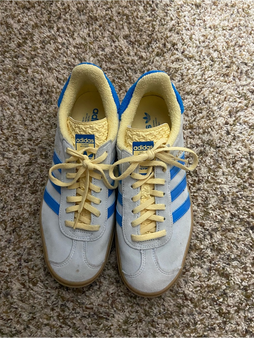 adidas gazelle blue/yellow